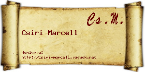 Csiri Marcell névjegykártya